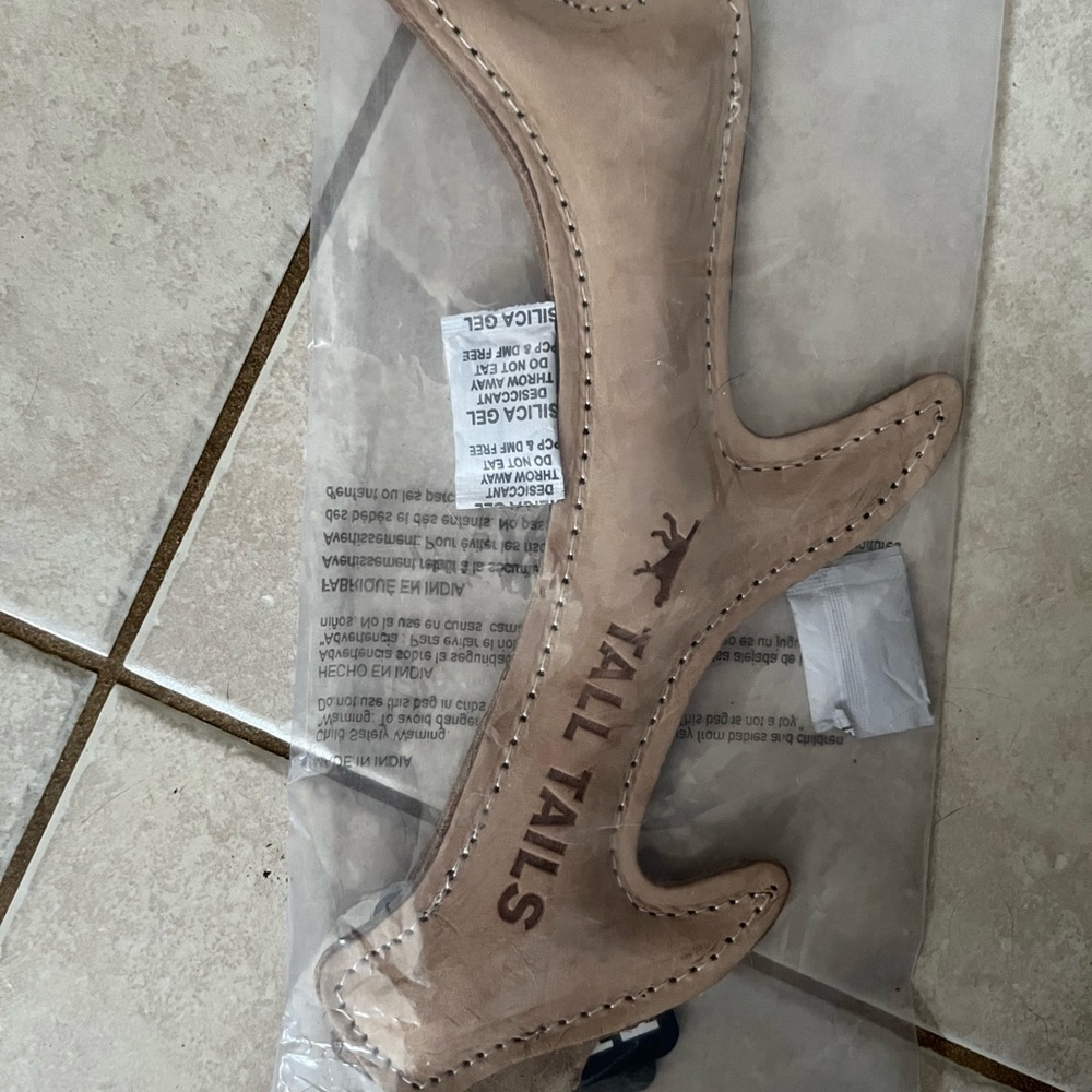 Tall tails leather dog toy